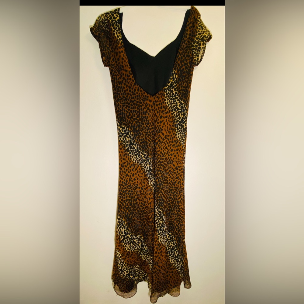 Source Unknown Brown and Black V-Neck Sundress